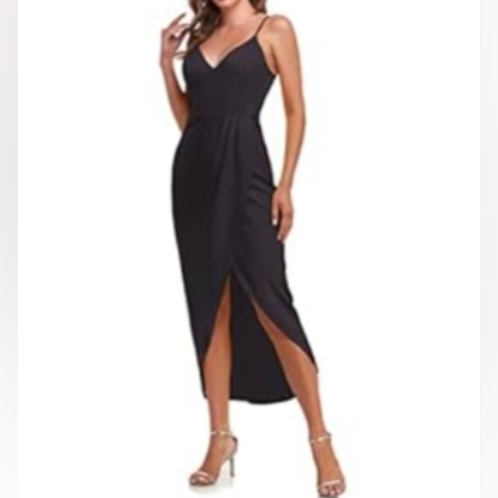 Elegant Black High Low Evening Dress